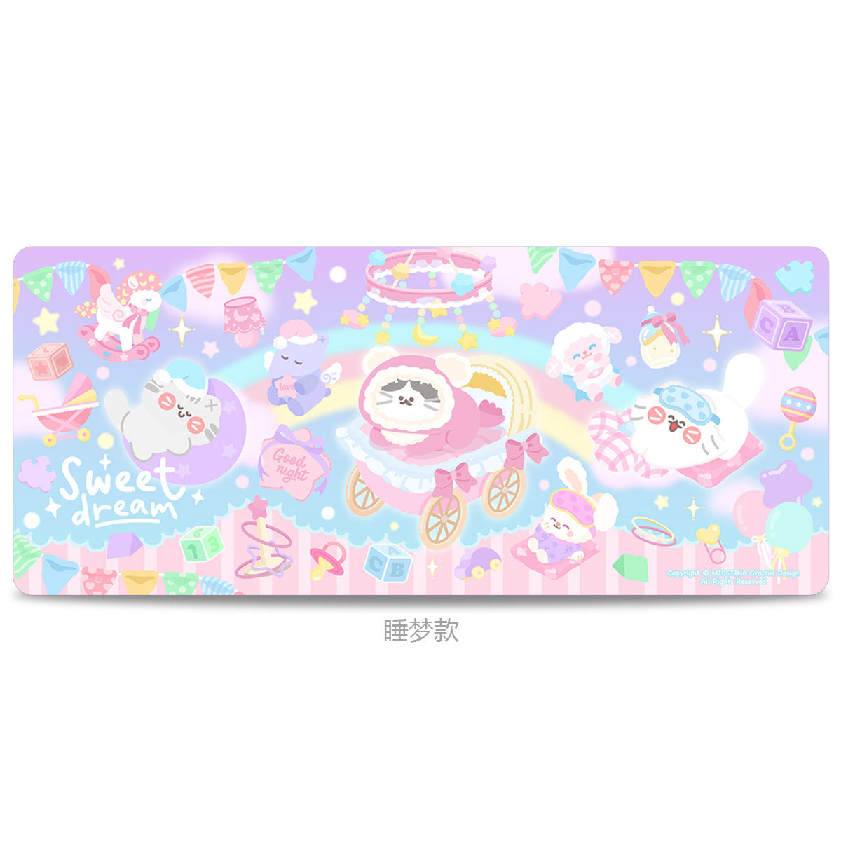 「MISSTINA」Sleeping MI mouse pad for girls extra large office game study computer keyboard non-slip desk mat