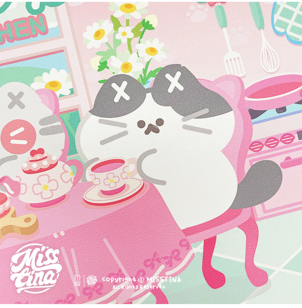 MISSTINA pink kitchen MI mouse pad girls oversized office game study computer keyboard non-slip desk mat