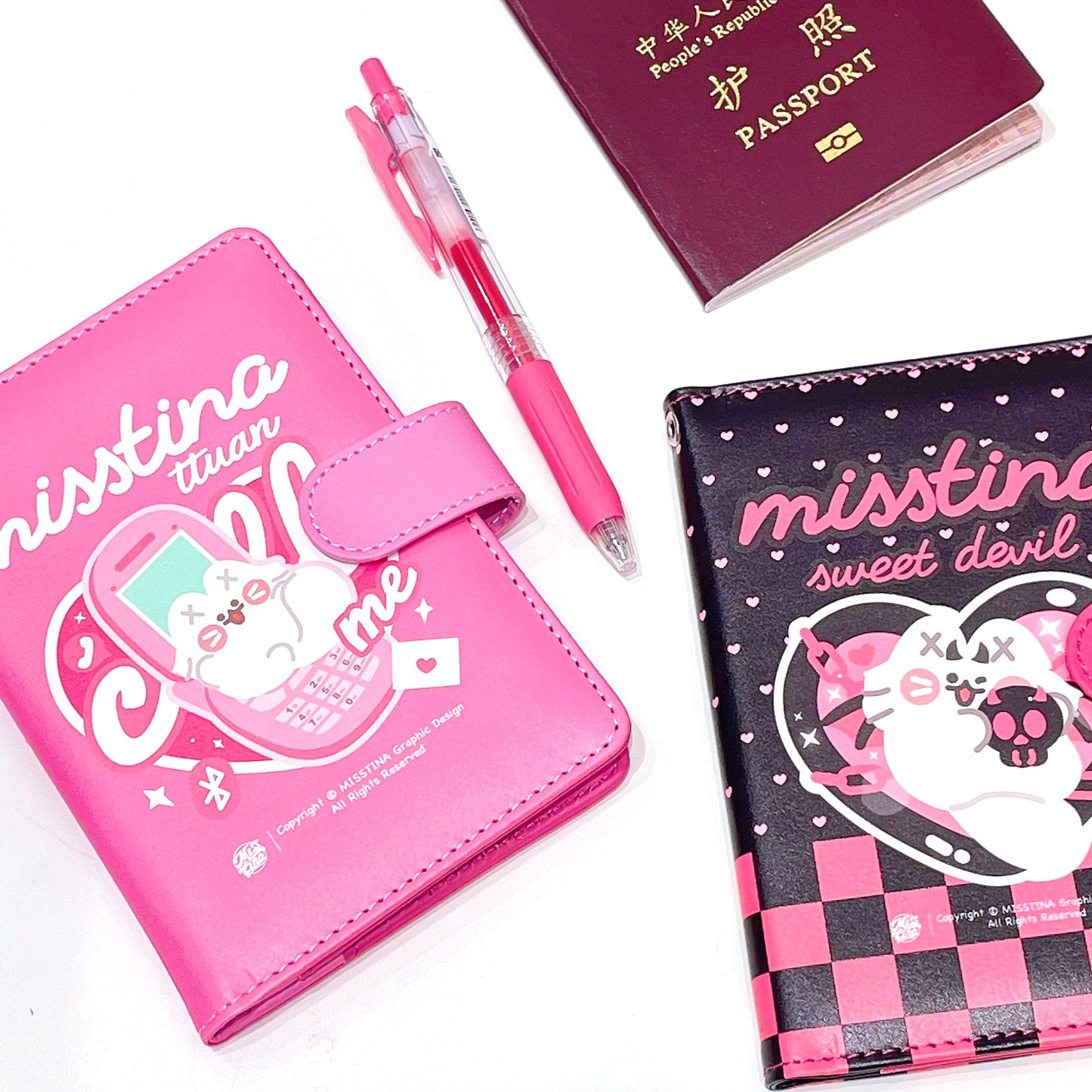 「MISSTINA」 passport holder multi-function ticket holder portable original document bag overseas document holder document set